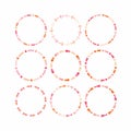 Pink and orange circle design elements for framework and banners - Set 2