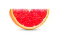 Pink orange grapefruit slice isolated on white background Royalty Free Stock Photo