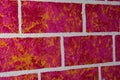 Pink orange hand made brick wall background, Abstract pattern with lines and inequalities Royalty Free Stock Photo