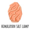 Pink orange Himalayan salt lamp. Vector logo template with salt crystal. Relax concept symbol spa image