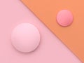 Pink orange tilted background circle shape minimal abstract background 3d render