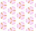 Pink orange vintage retro seamless pattern. Hand d