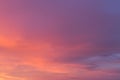 Pink orange violet blue abstract background. Sunrise, sunset soft sky with clouds texture Royalty Free Stock Photo