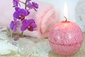 Pink orchid spa Royalty Free Stock Photo