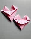 Pink Origami Hearts