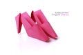 Pink origami shoes