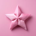 Pink Origami Star On Pink Background Stock Photo