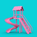 Pink Outdoor Children Slide in Duotone Style. 3d Rendering