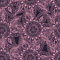 Pink outlines of flowers on gray background Royalty Free Stock Photo