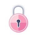 Pink Padlock Security Concept Access Restriction Password Protection Vector Illustration Royalty Free Stock Photo