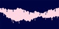 Pink paint dripping on the dark blue wall. Water spill vector background with copy space. Royalty Free Stock Photo