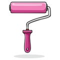 Pink Paint Roller Tool with Handle for Home Painting Projects Illustration Royalty Free Stock Photo