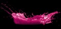 Pink paint splash isolated on black background Royalty Free Stock Photo