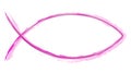 Pink painted ichthys sign Royalty Free Stock Photo