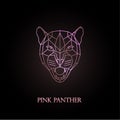 Pink panther logo design. Royalty Free Stock Photo