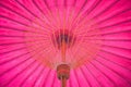 Pink paper bamboo wood umbrella Thai style handmade Royalty Free Stock Photo