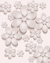 Pink paper ,3d flowers background Royalty Free Stock Photo