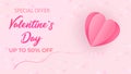 Pink paper elements in the shape of a heart flying on a pink background. Symbols of love for happy women, mother s day Royalty Free Stock Photo