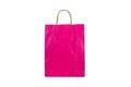 A pink paper gift bag with handles Royalty Free Stock Photo