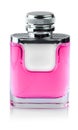 pink Parfume bottle isolated on white background Royalty Free Stock Photo