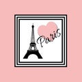 Pink Paris text design illustration