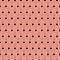 Pink pastel black star on color background, cute repeating