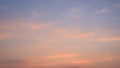 Pink pastel clouds blurred at sunset blue sky. abstract photo, background image Royalty Free Stock Photo