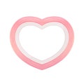 Pink pastel color wood frame Heart shape isolated white background, Heart-shape frame for lover photo wedding and familly, Wooden