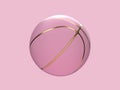 pink pastel gold abstract ball/basketball 3d render sport object concept Royalty Free Stock Photo