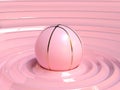 Pink pastel gold abstract ball/basketball 3d render sport object concept