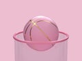 Pink pastel gold abstract ball/basketball 3d rendering sport object concept