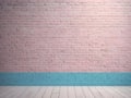 pink pastel and white blue brick wall for a vintage style background Royalty Free Stock Photo