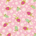 Pink pattern with bubble and strawberry.