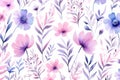Spring texture watercolor seamless blossom summer wallpaper nature background floral design flower pattern Royalty Free Stock Photo