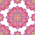 Pink pattern with mandalas. Royalty Free Stock Photo