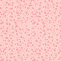 Pink pattern with randomly scattered hearts and dots on a light pink background. Hea Royalty Free Stock Photo