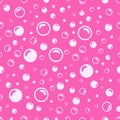pink pattern. White soap bubbles on a pink background Royalty Free Stock Photo