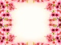 Pink peach blossom frame background