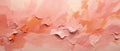 Pink and peach oil paint background, texture of rough paintbrush strokes. Abstract pattern on canvas, wide banner. Theme of art,