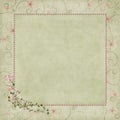 Pink pearl frame on floral background