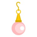 Pink pearl pendant icon isolated