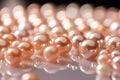 Pink pearls close up