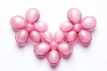 Pink Pearly Beads, Isolated, Beading Craft Accessory, Beads Pile, Glass Flowers Beadwork Handicraft