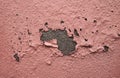 Pink peeling paint wall Royalty Free Stock Photo