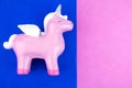 Pink Pegasus on a dark blue background Royalty Free Stock Photo