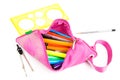 Pink pencil-case Royalty Free Stock Photo