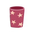 pink pencil holder cartoon vector illustration Royalty Free Stock Photo