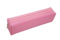 Pink pencil pen case container isolated on the white background Royalty Free Stock Photo