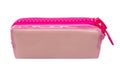 Pink pencil pen case container isolated on the white background Royalty Free Stock Photo