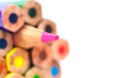 The pink pencil stands out from the crowd Royalty Free Stock Photo